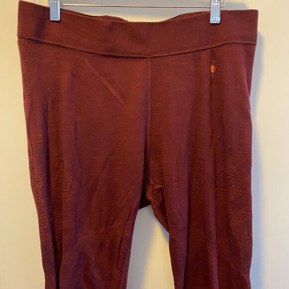 Smartwool Intraknit 200 Base Layer Merino Wool Maroon/Burnt Orange Bottoms - Picture 1 of 7